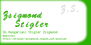 zsigmond stigler business card